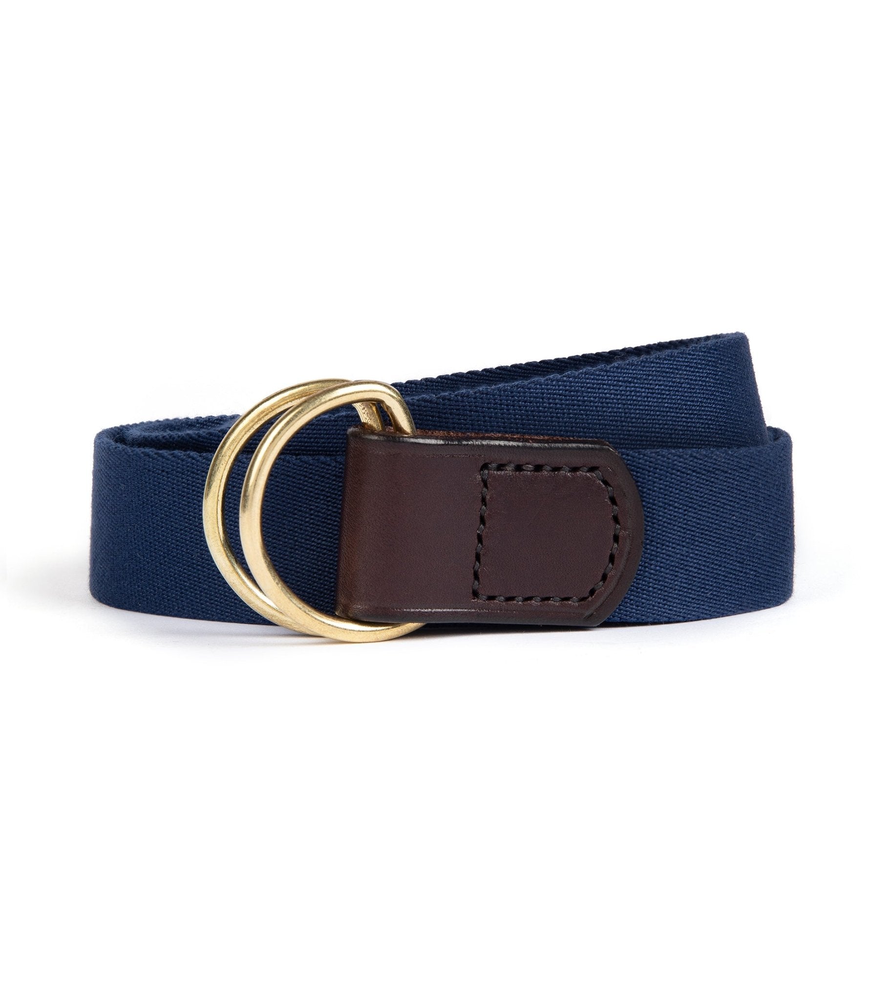 Hardy & Parsons D-Ring Canvas Belt: Navy - Trunk Clothiers