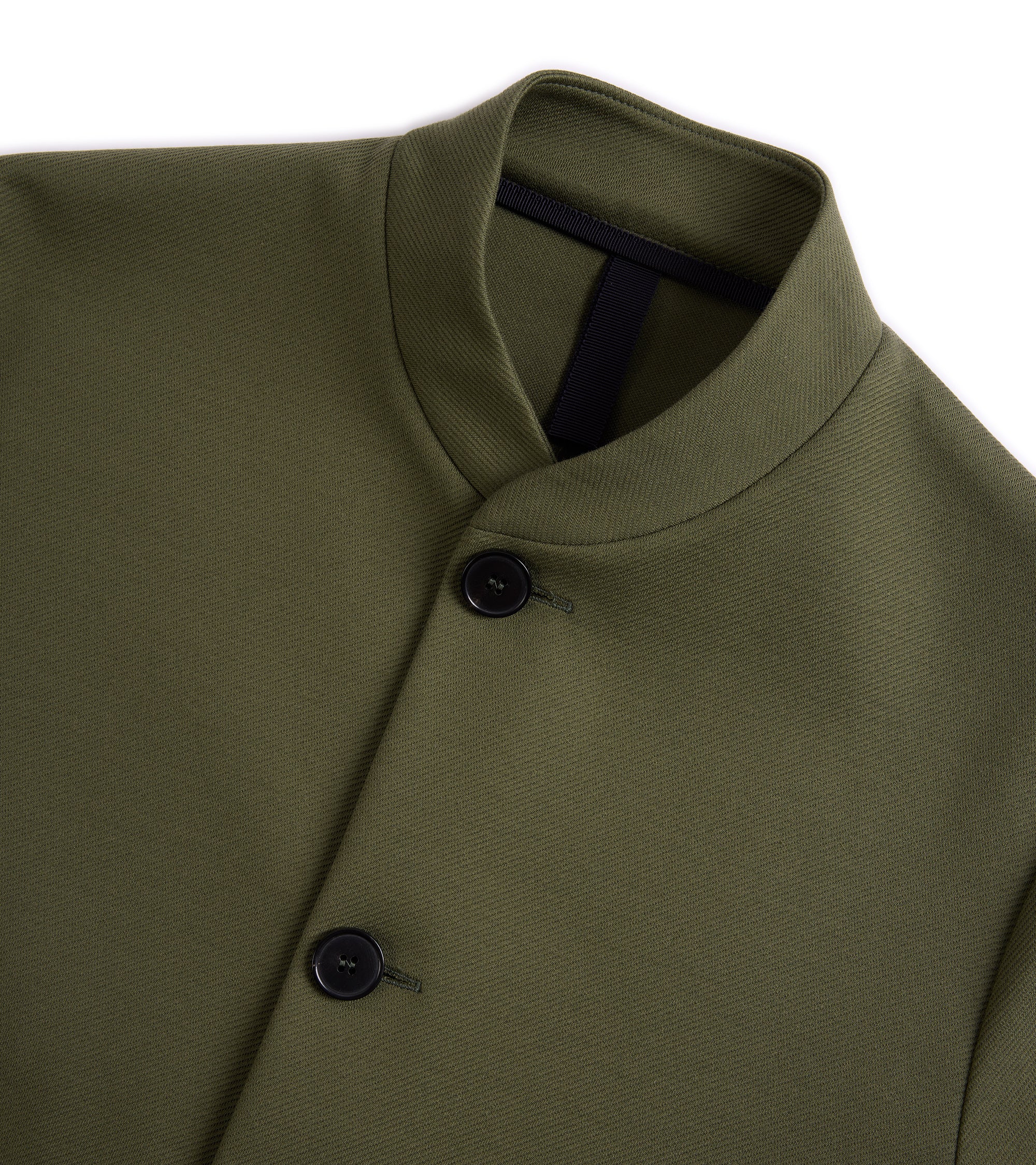 Harris Wharf Loro Piana Cotton Twill Nehru Jacket: Moss Green