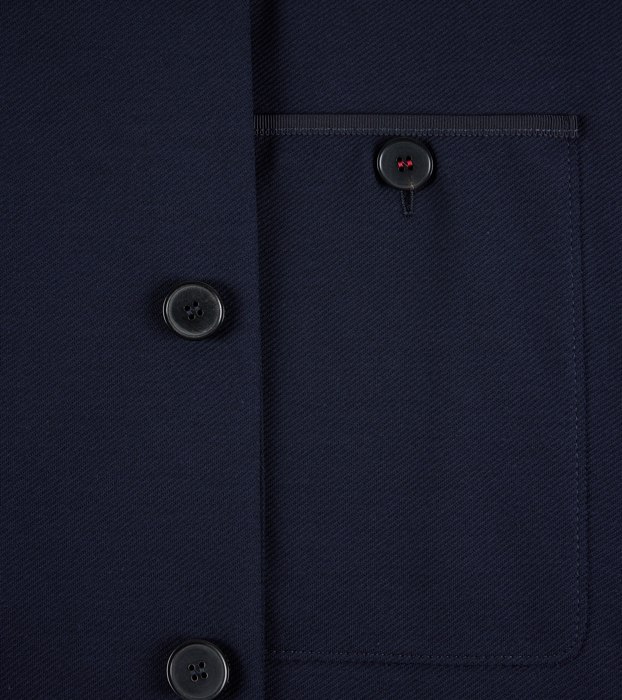 Harris Wharf Loro Piana Cotton Twill Nehru Jacket: Navy