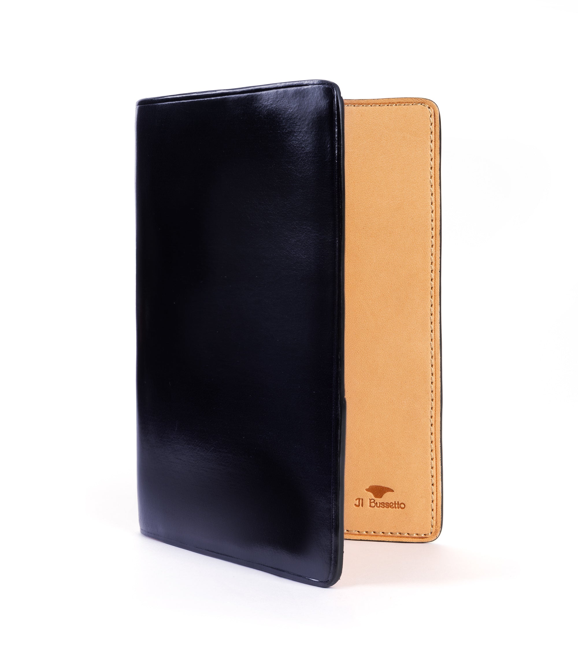 Il Bussetto Leather Passport Holder: Navy