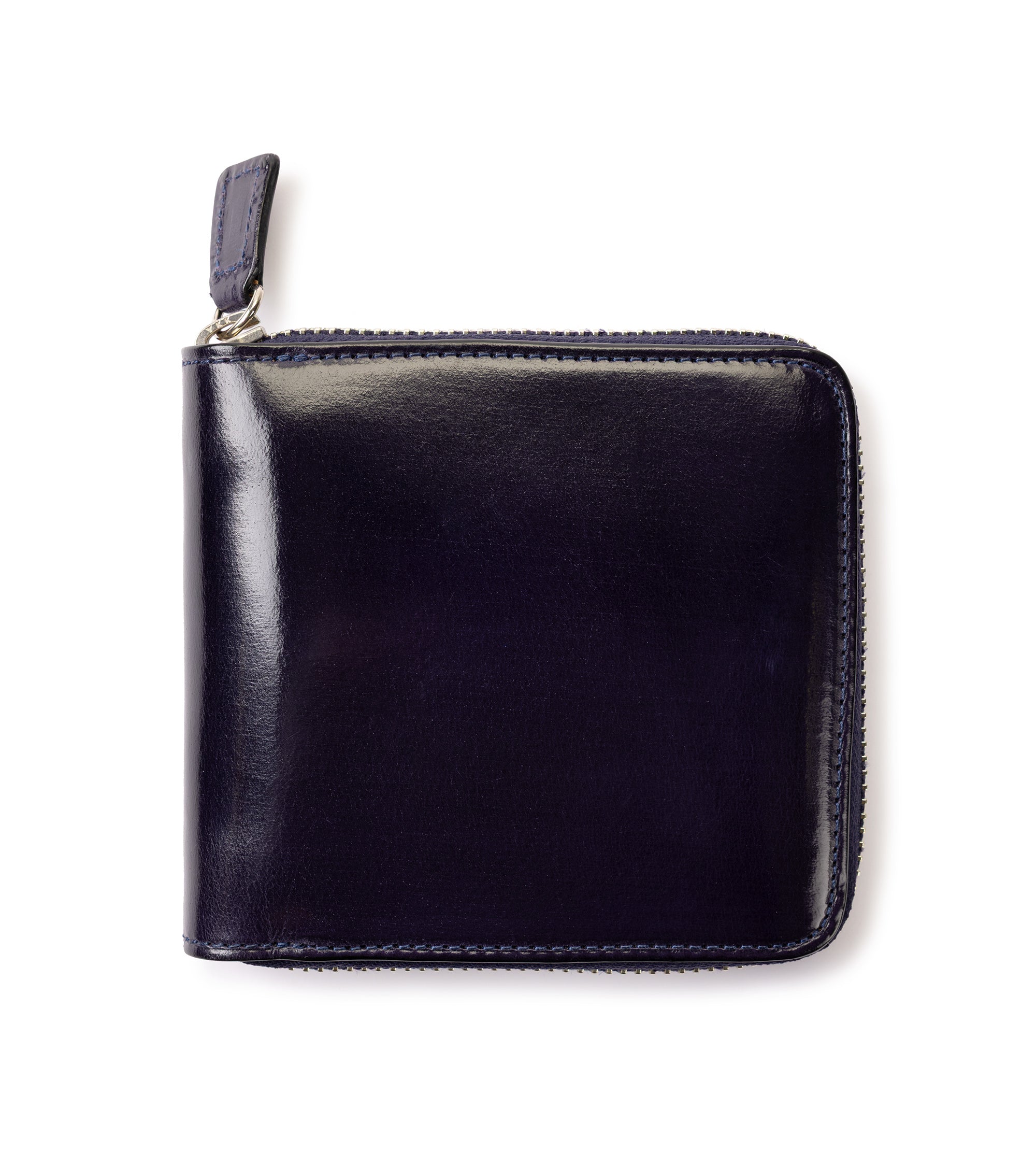 Il Bussetto Leather Zip Wallet: Navy