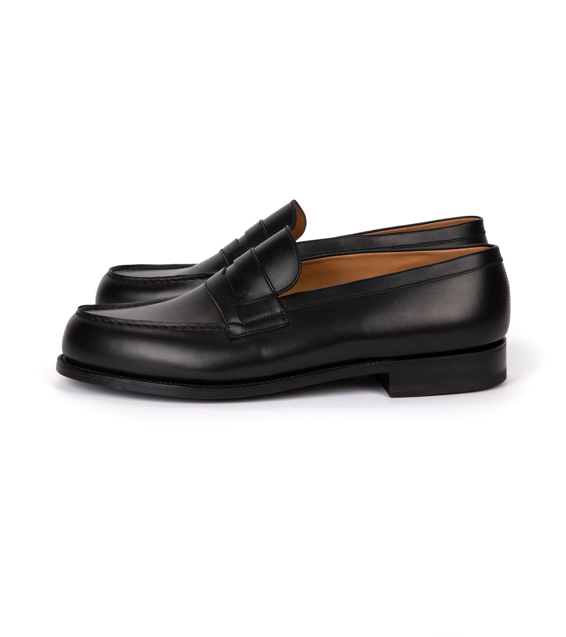 J.M. Weston Boxcalf Leather 180 Loafer: Black - Trunk Clothiers