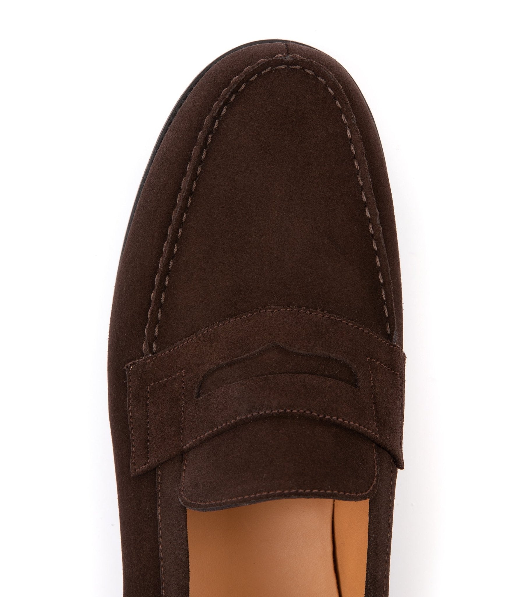 J.M. Weston Calfskin Suede 180 Loafer: Brown - Trunk Clothiers