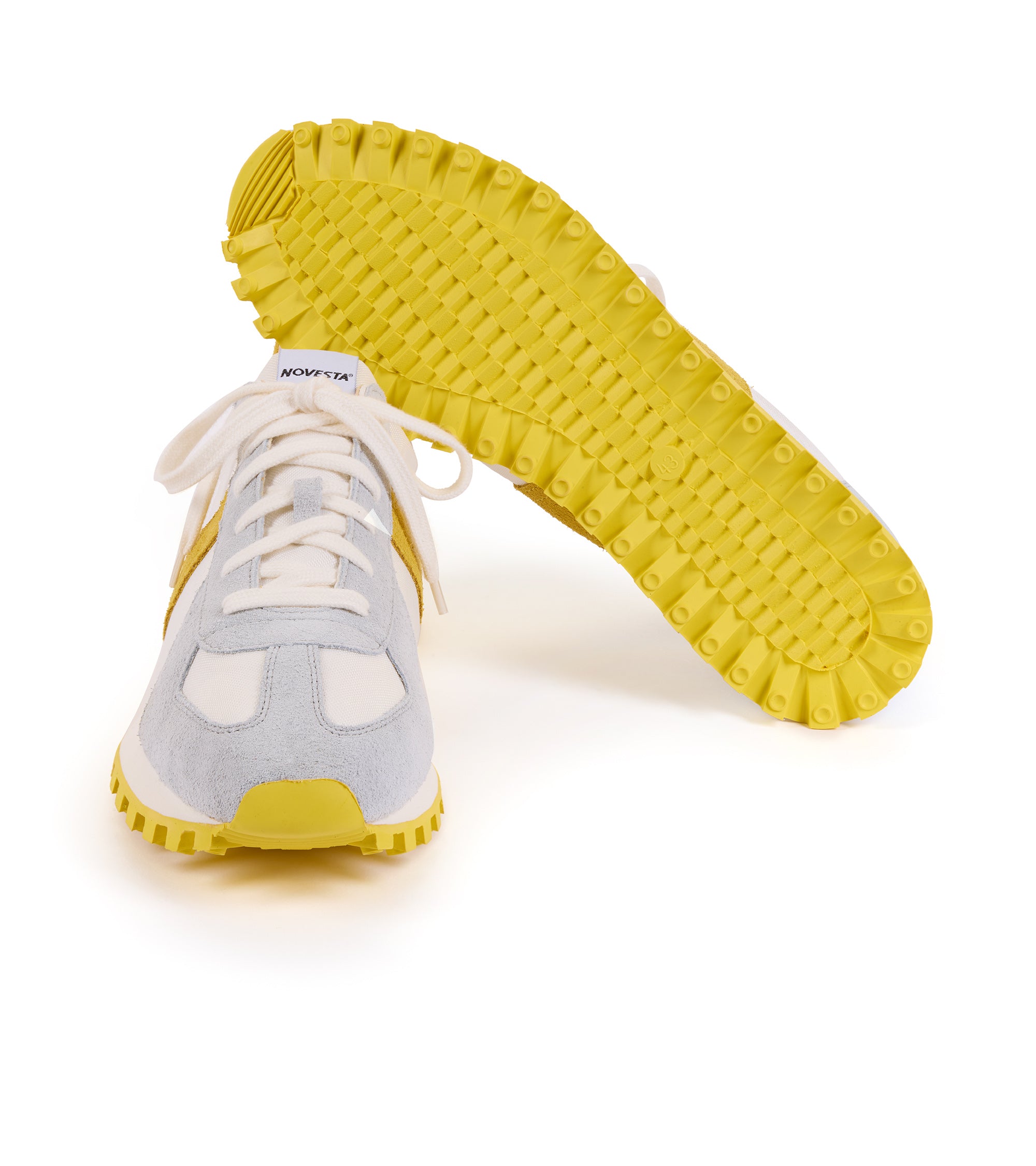 Novesta GAT Trail Sneaker: White/Yellow