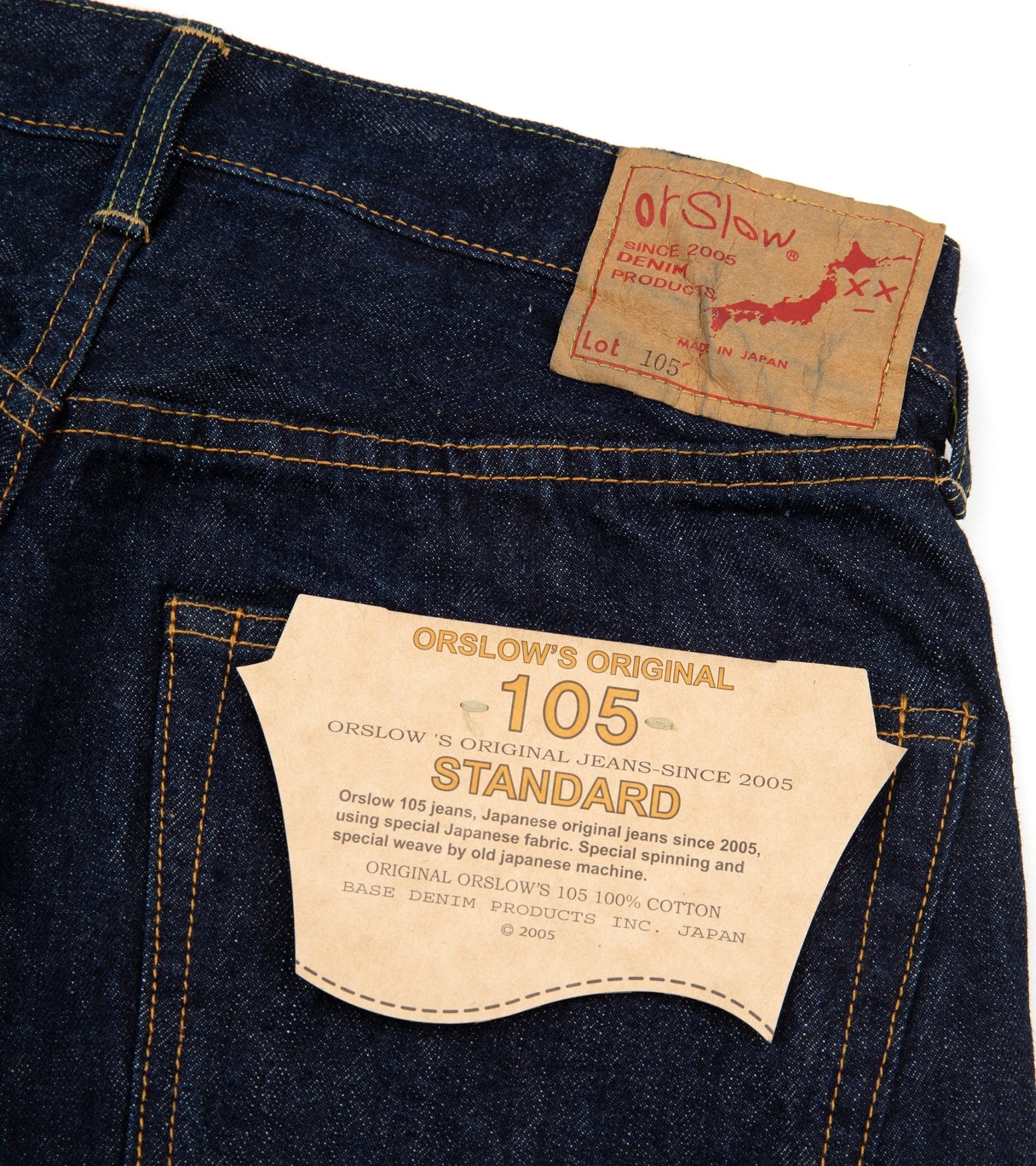 OrSlow 105 Standard Fit Selvedge Denim: One Wash - Trunk Clothiers