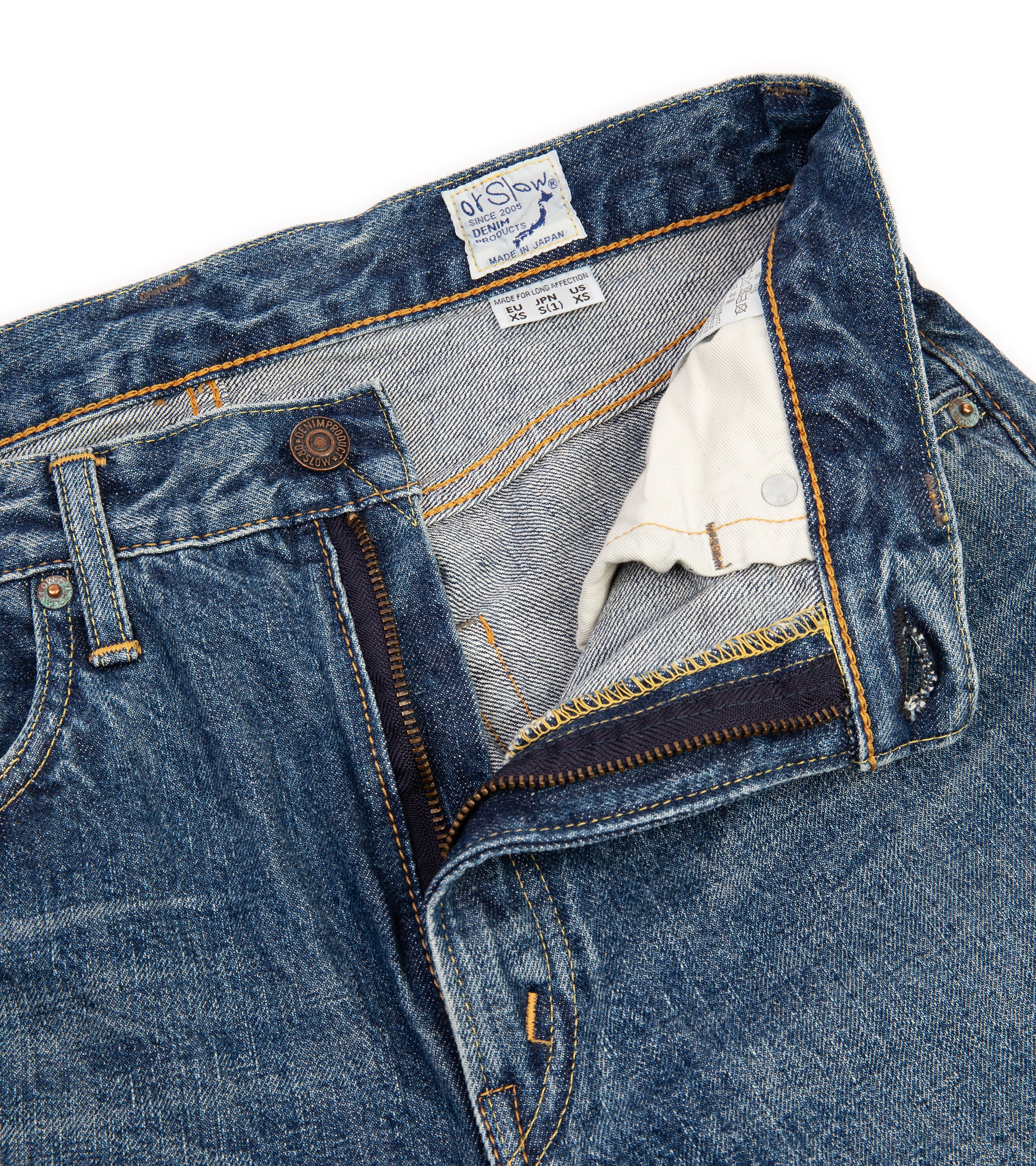 OrSlow 107 Ivy Fit Selvedge Denim: 2 Year Wash