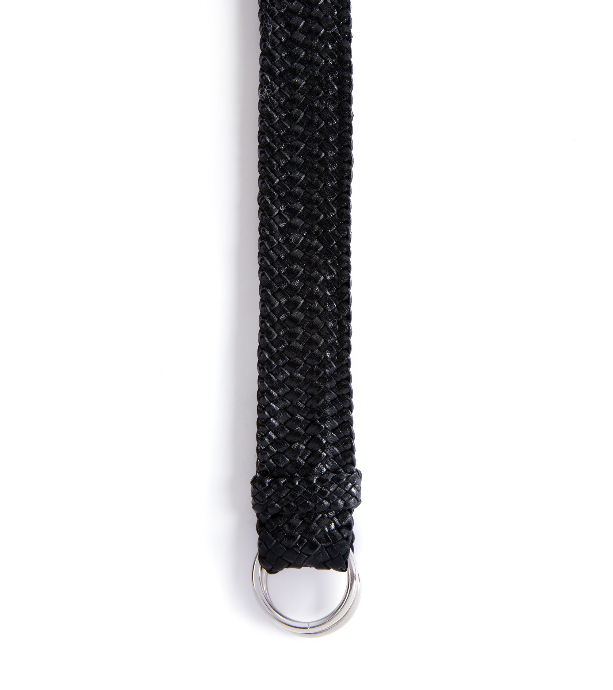 R.M. Williams Kangaroo Leather Plaited 'O' Ring Belt: Black