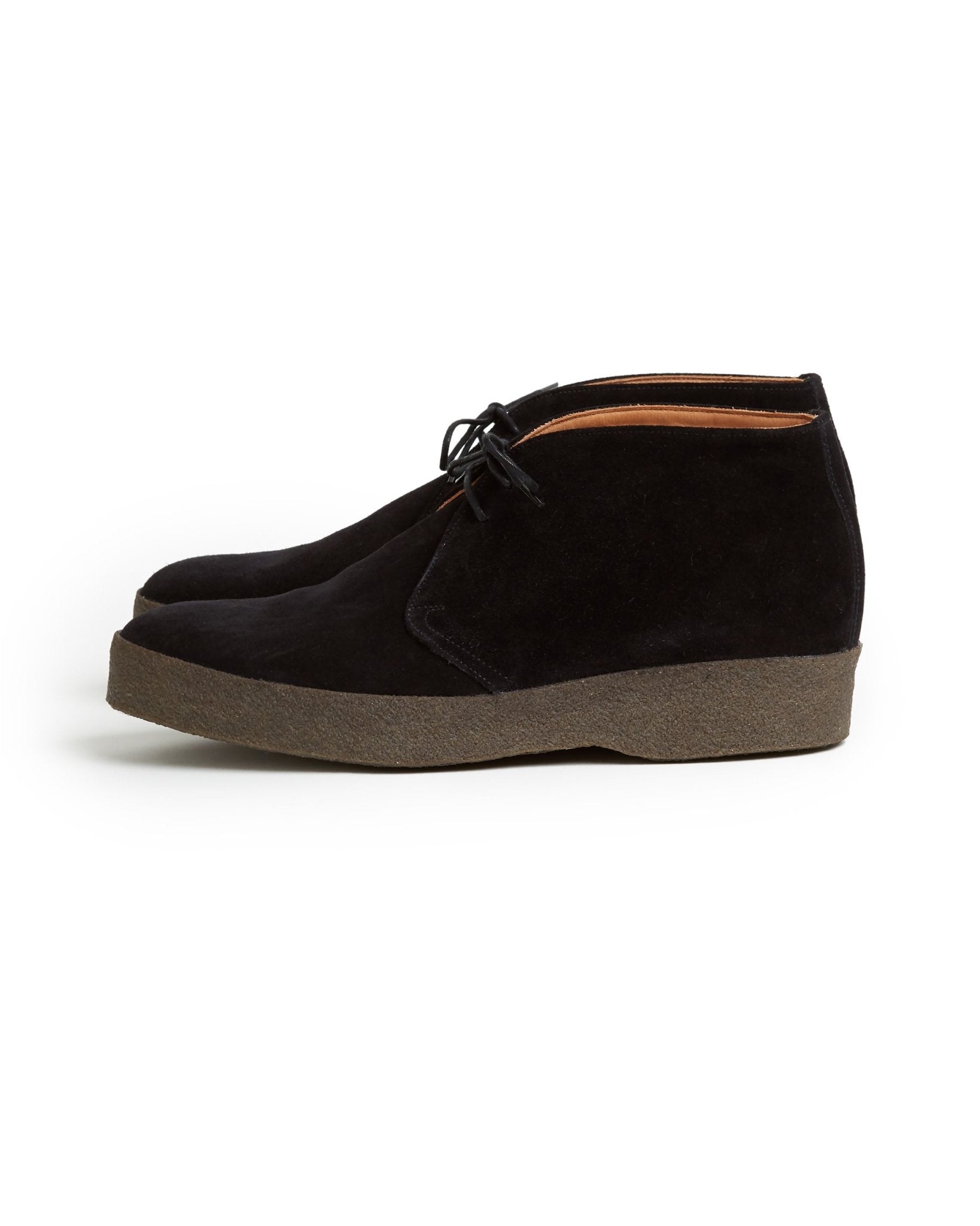 Sanders Hi-Top Suede Chukka Boot: Black - Trunk Clothiers