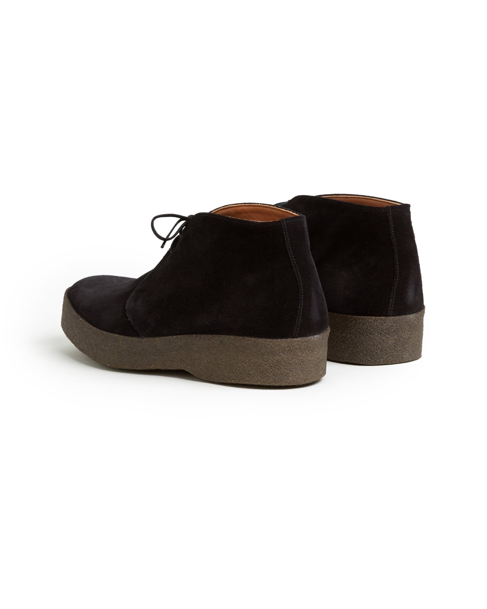 Sanders Hi-Top Suede Chukka Boot: Black - Trunk Clothiers