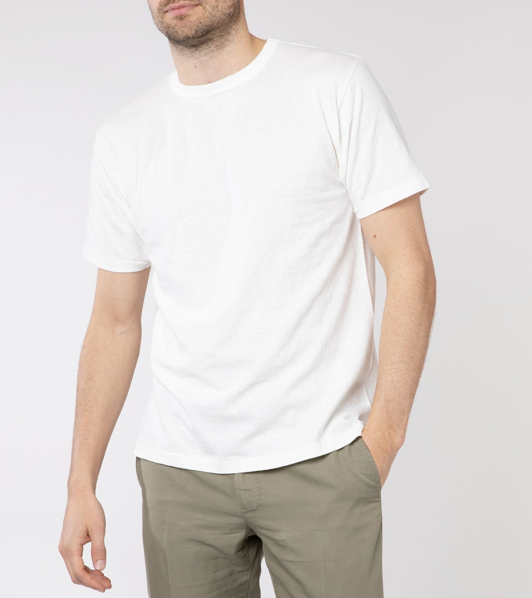 Sunray Sportswear Haleiwa Short Sleeve Cotton T-Shirt: Off White - Trunk Clothiers