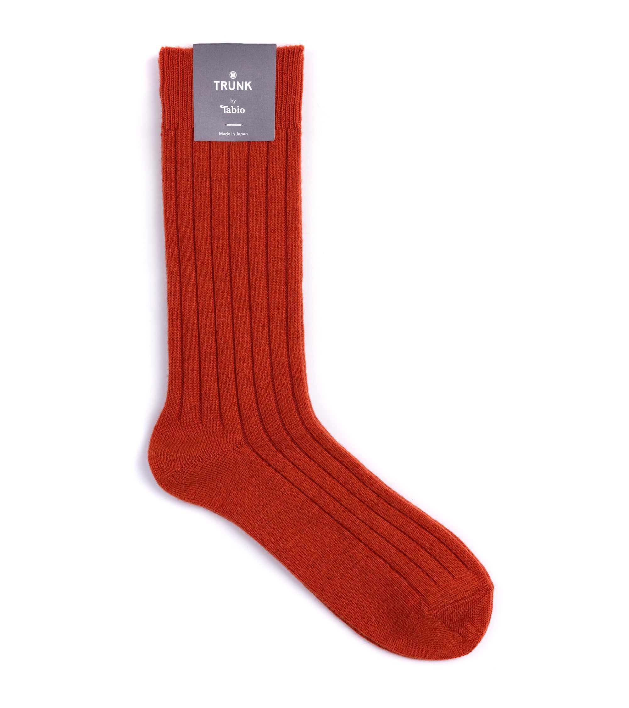 Tabio Merino Ribbed Socks: Burnt Orange