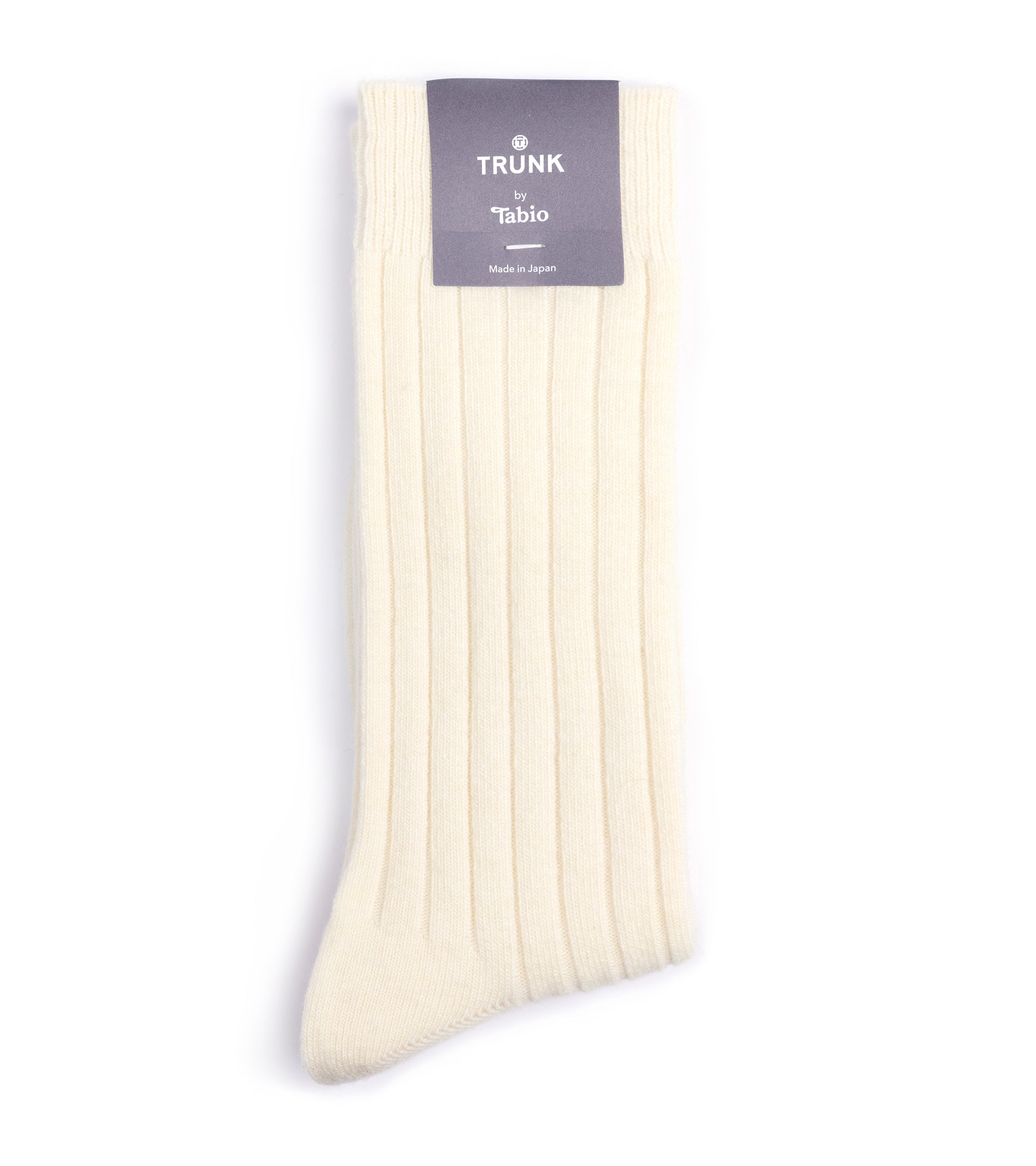 Tabio Merino Ribbed Socks: Ivory