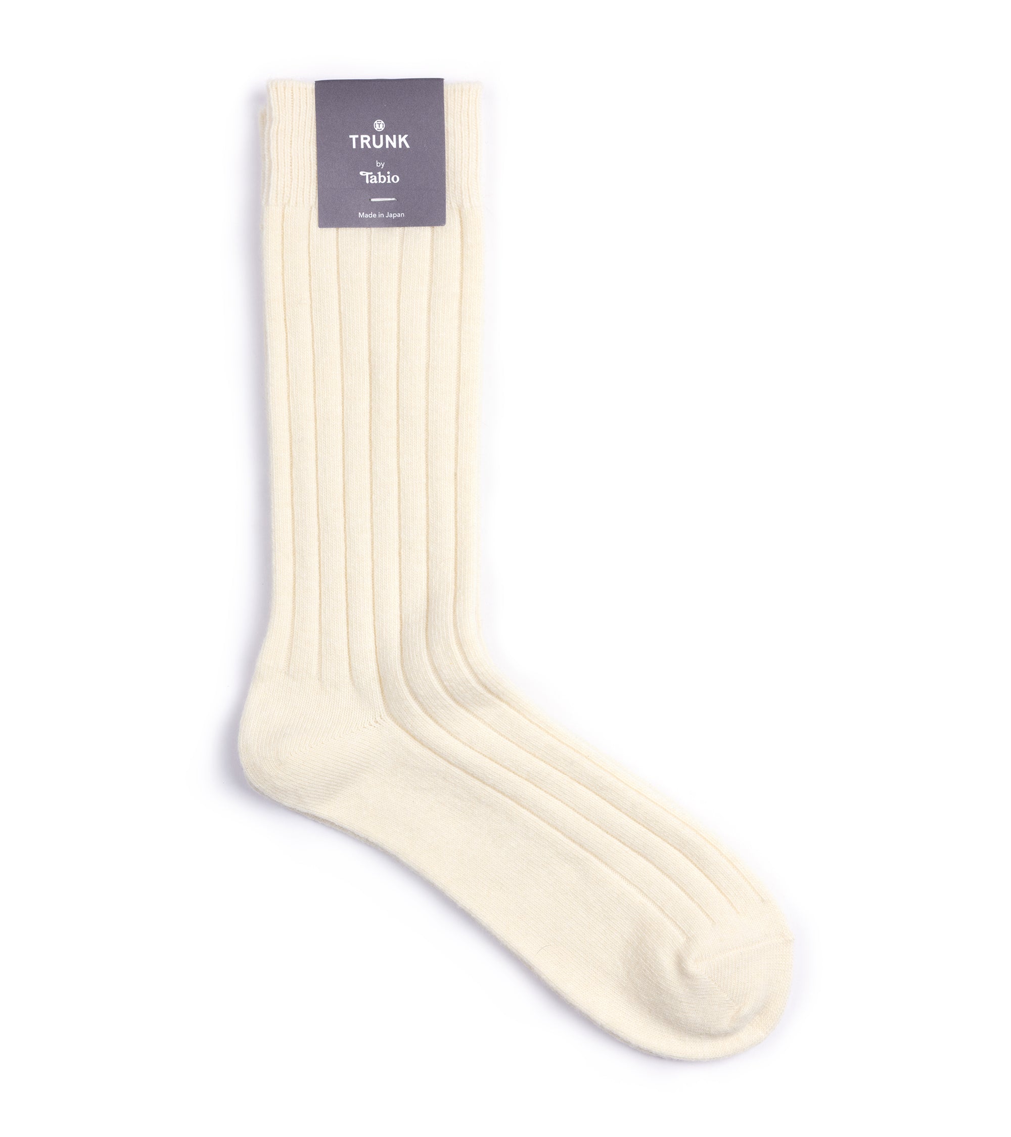 Tabio Merino Ribbed Socks: Ivory