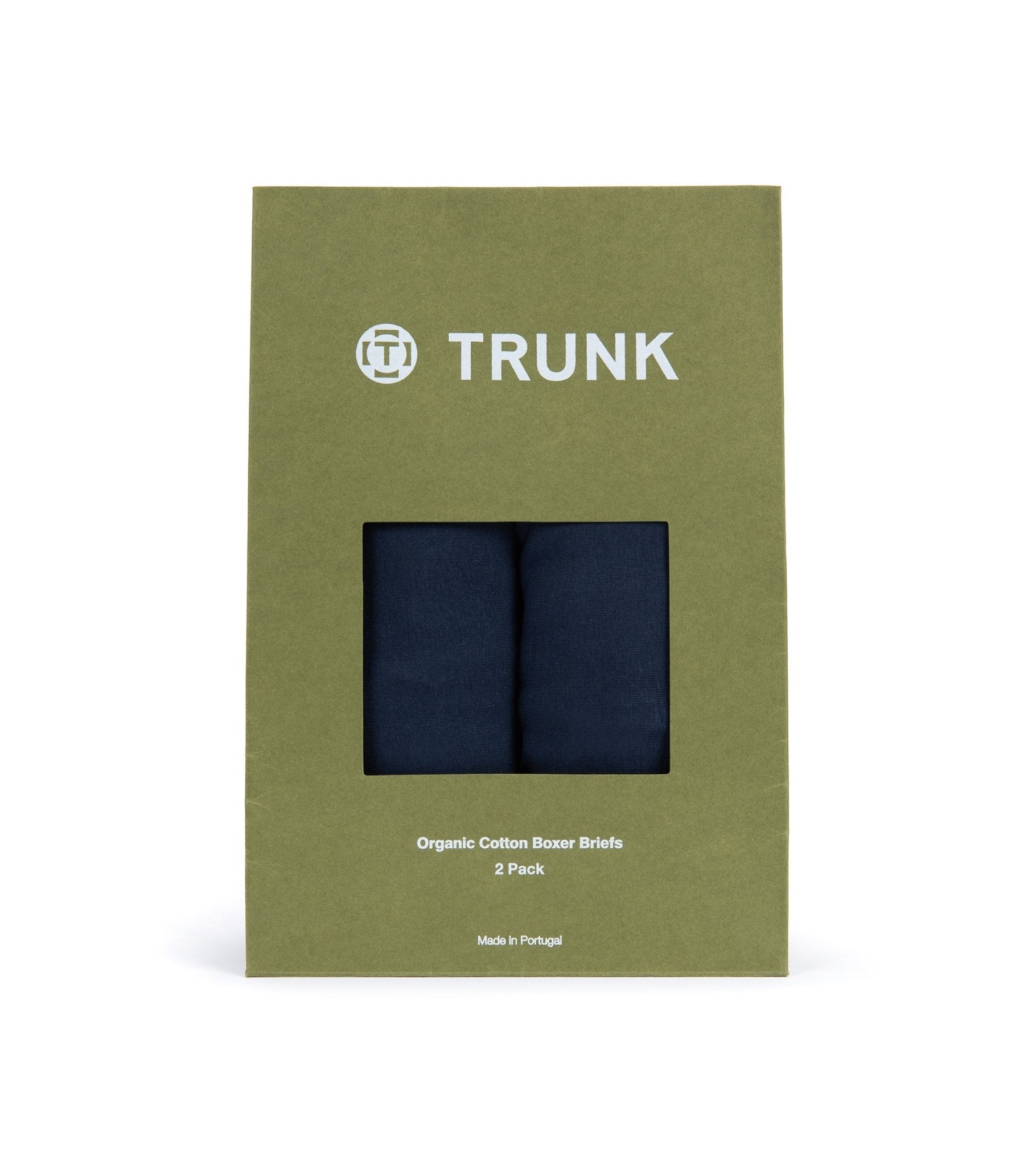 Trunk 2 Pack Organic Cotton Boxer Briefs: Navy - Trunk Clothiers