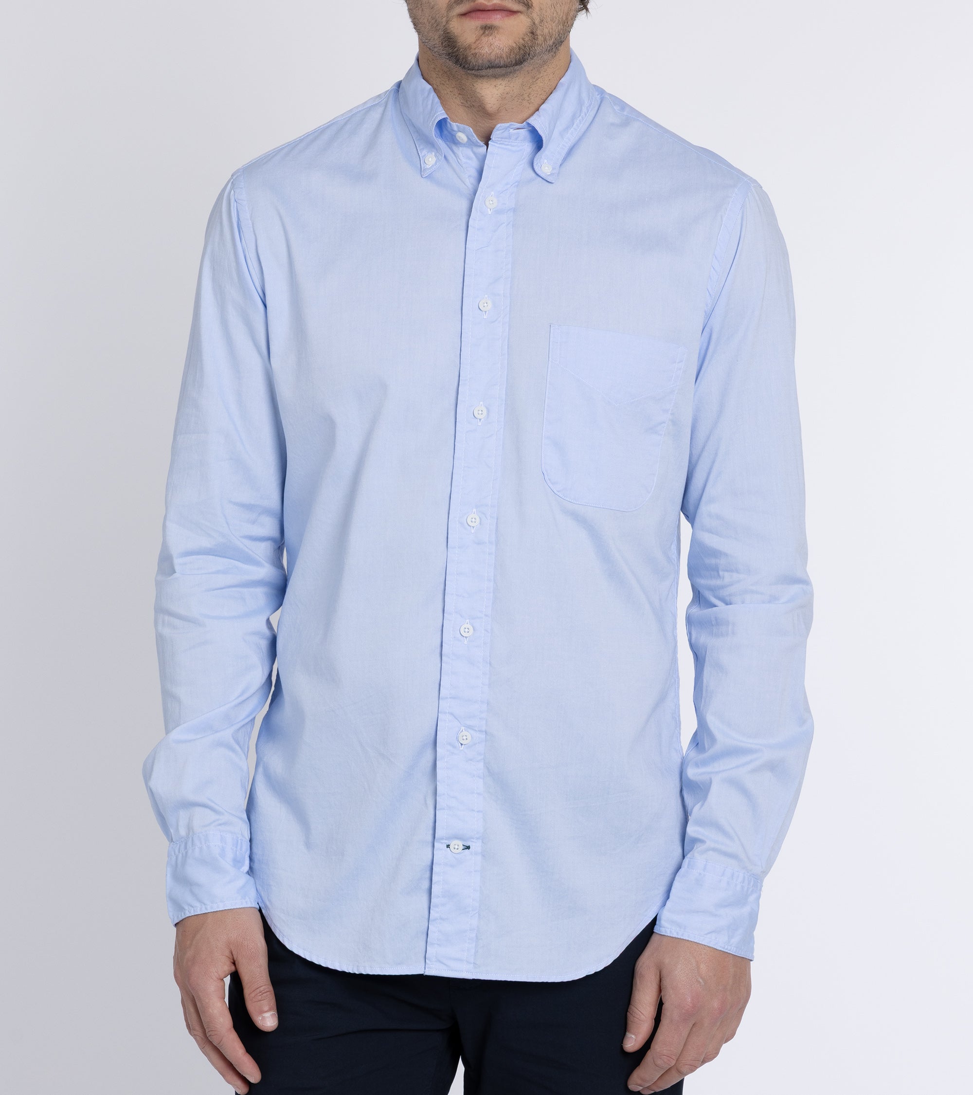 Gitman Vintage Zephyr Cotton Shirt: Blue