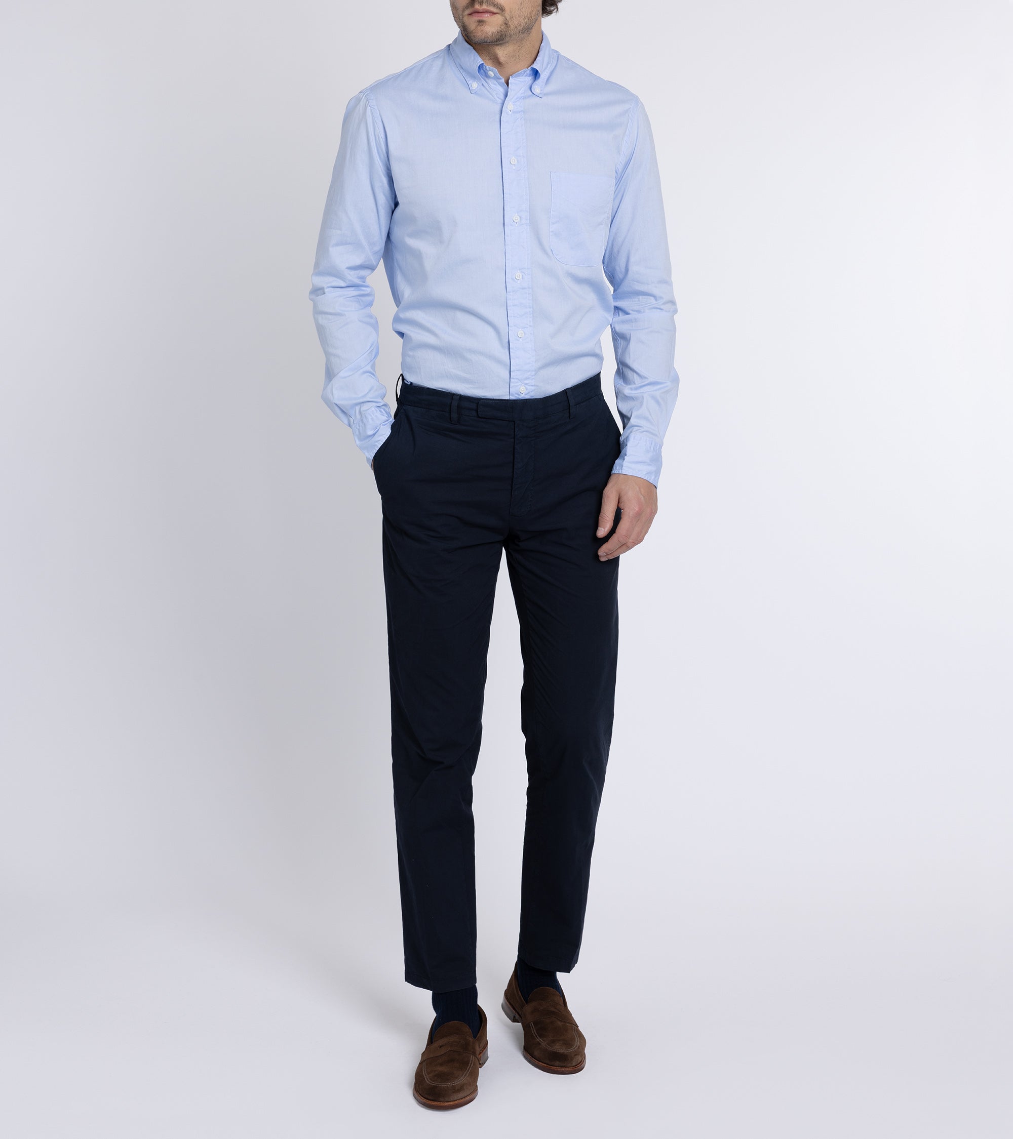 Gitman Vintage Zephyr Cotton Shirt: Blue