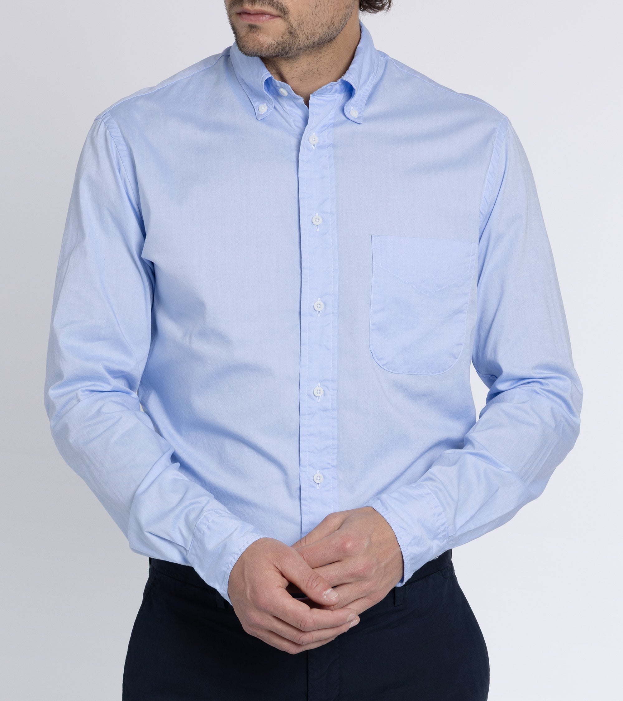 Gitman Vintage Zephyr Cotton Shirt: Blue