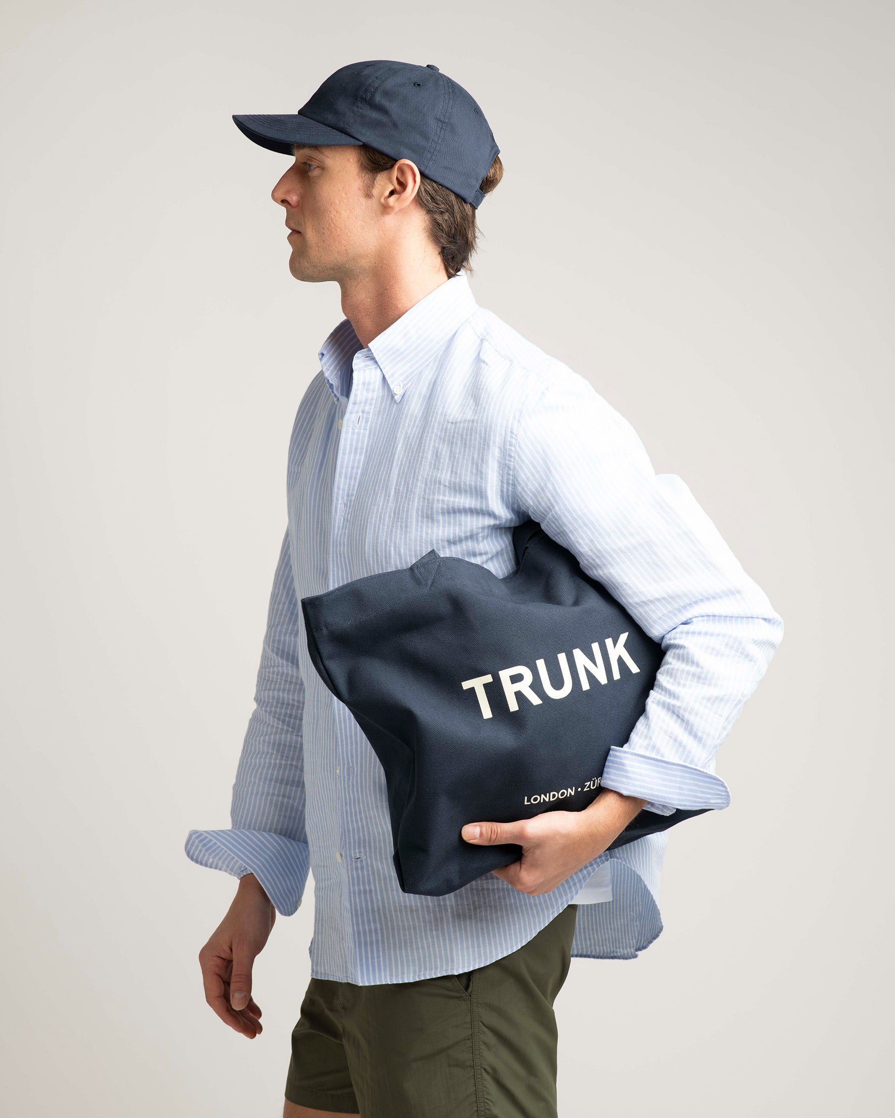 Trunk Brushed Cotton Twill Baseball Cap: Navy
