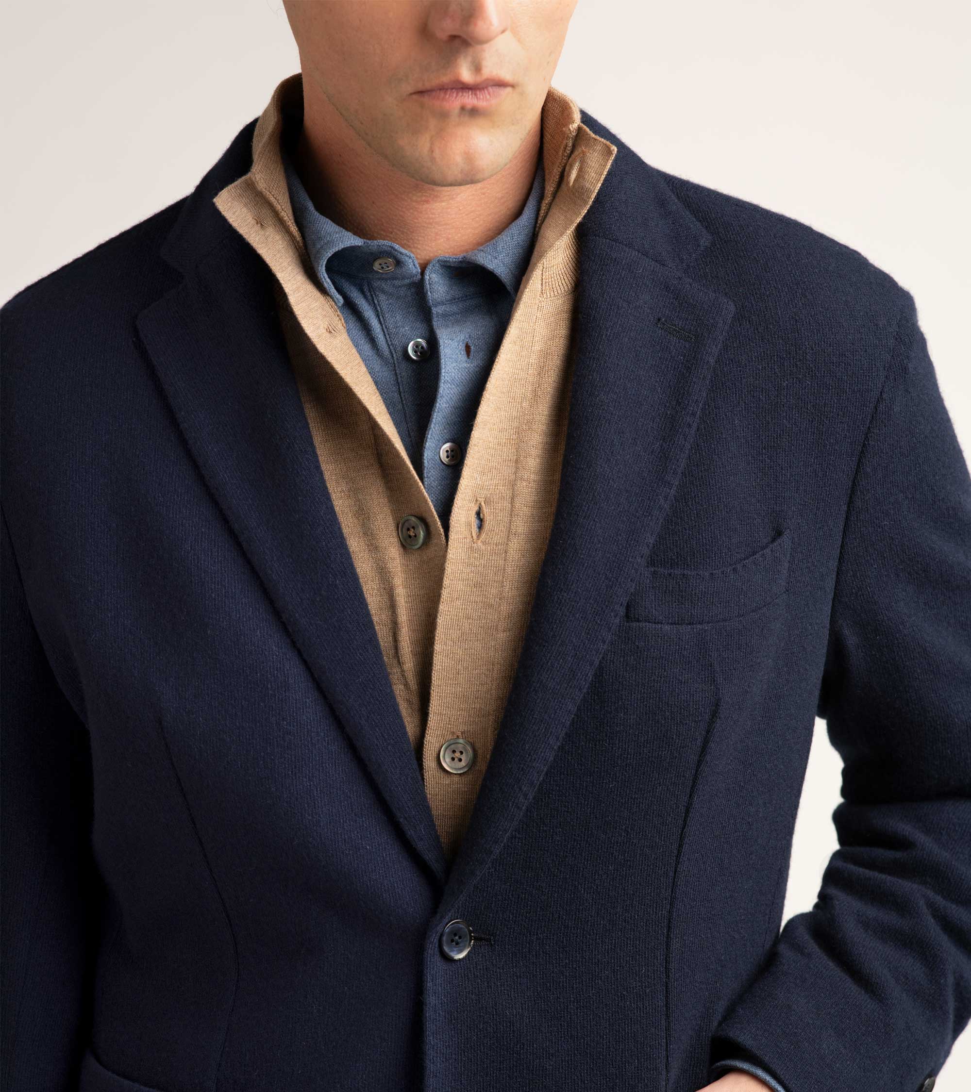 Trunk Stratton Merino Cardigan: Beige