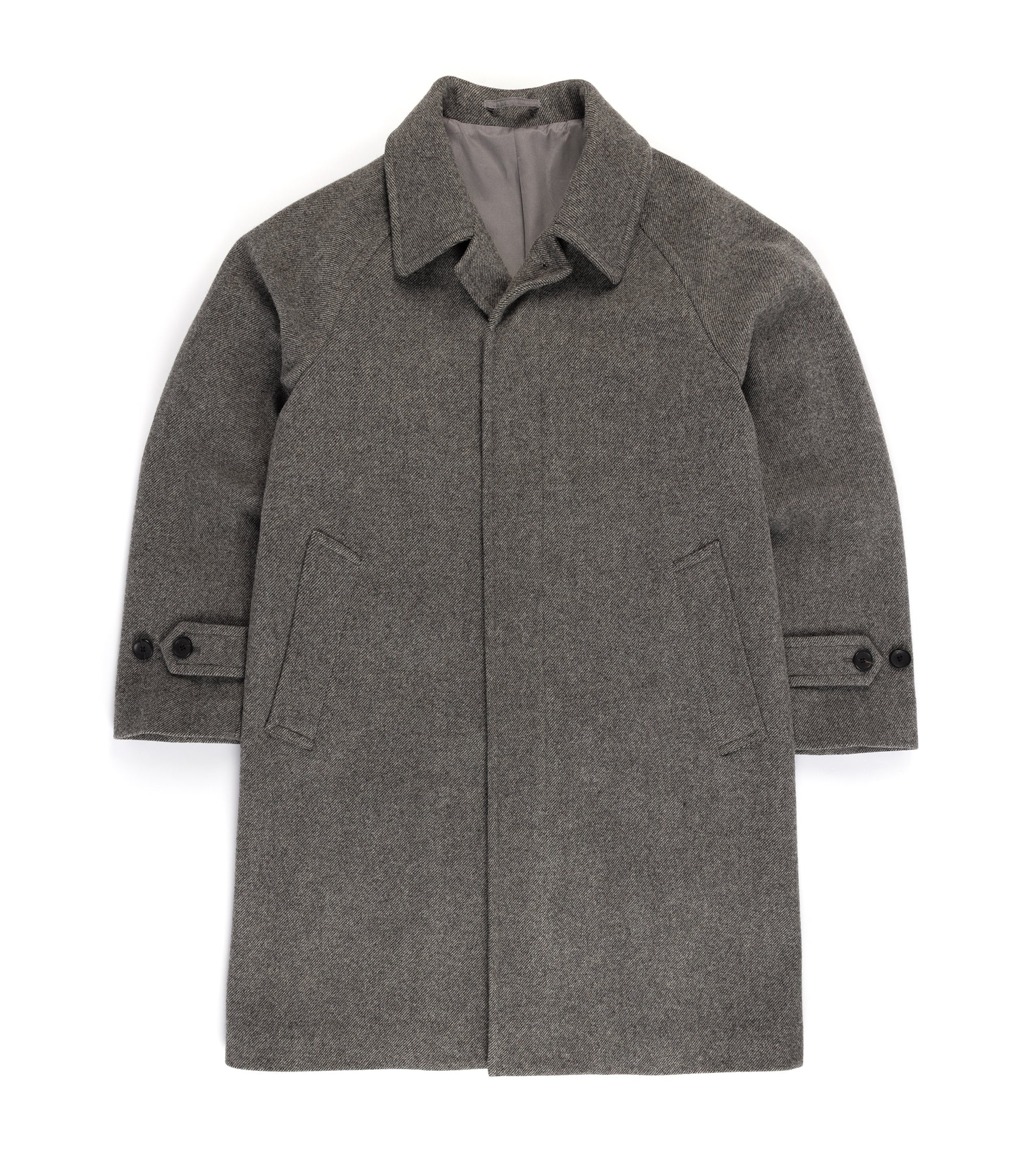 Trunk Devonshire Fox Brothers Wool Twill Overcoat: Warm Grey