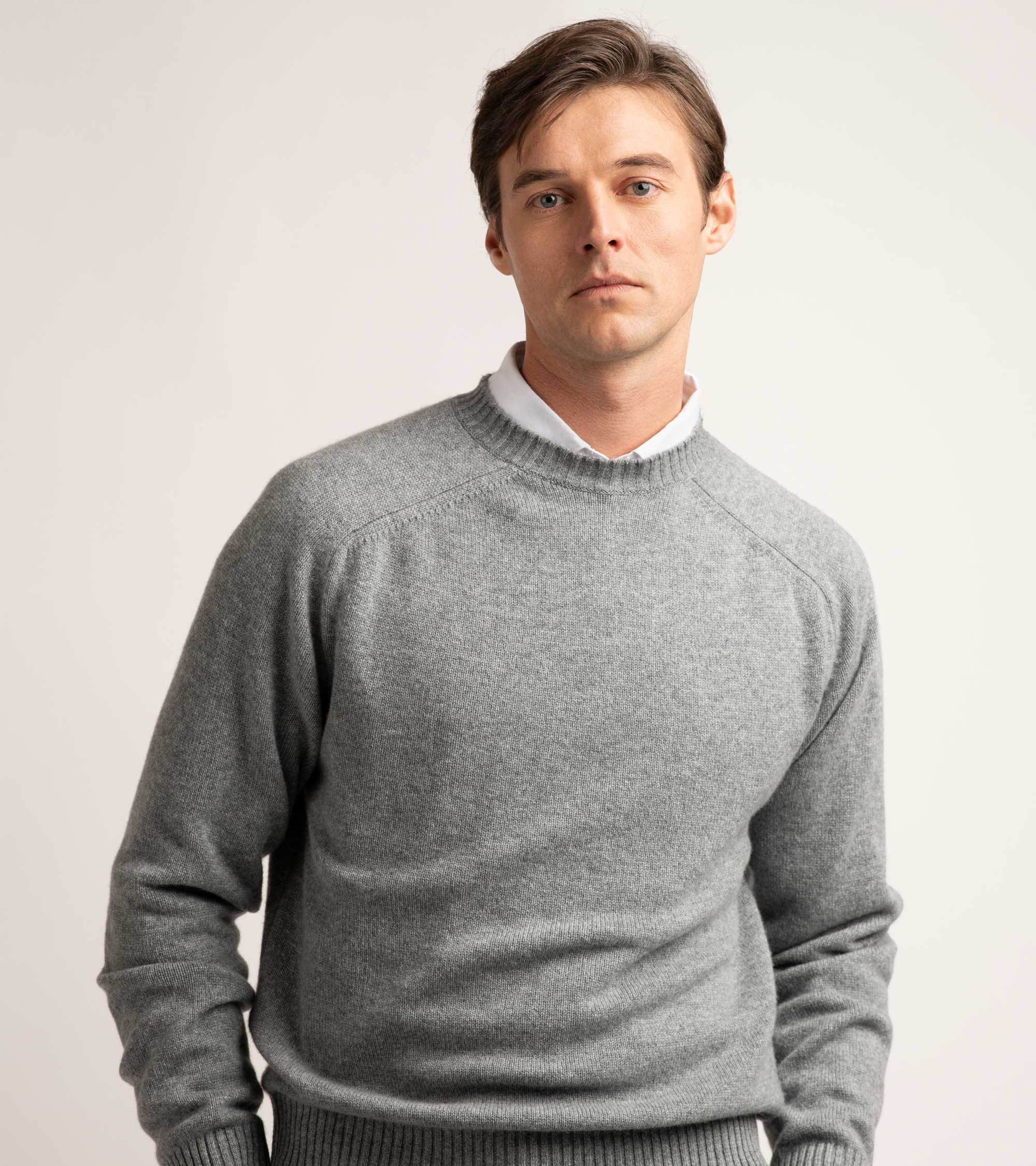 Trunk Fleet Cashmere Crew Neck Sweater: Grey