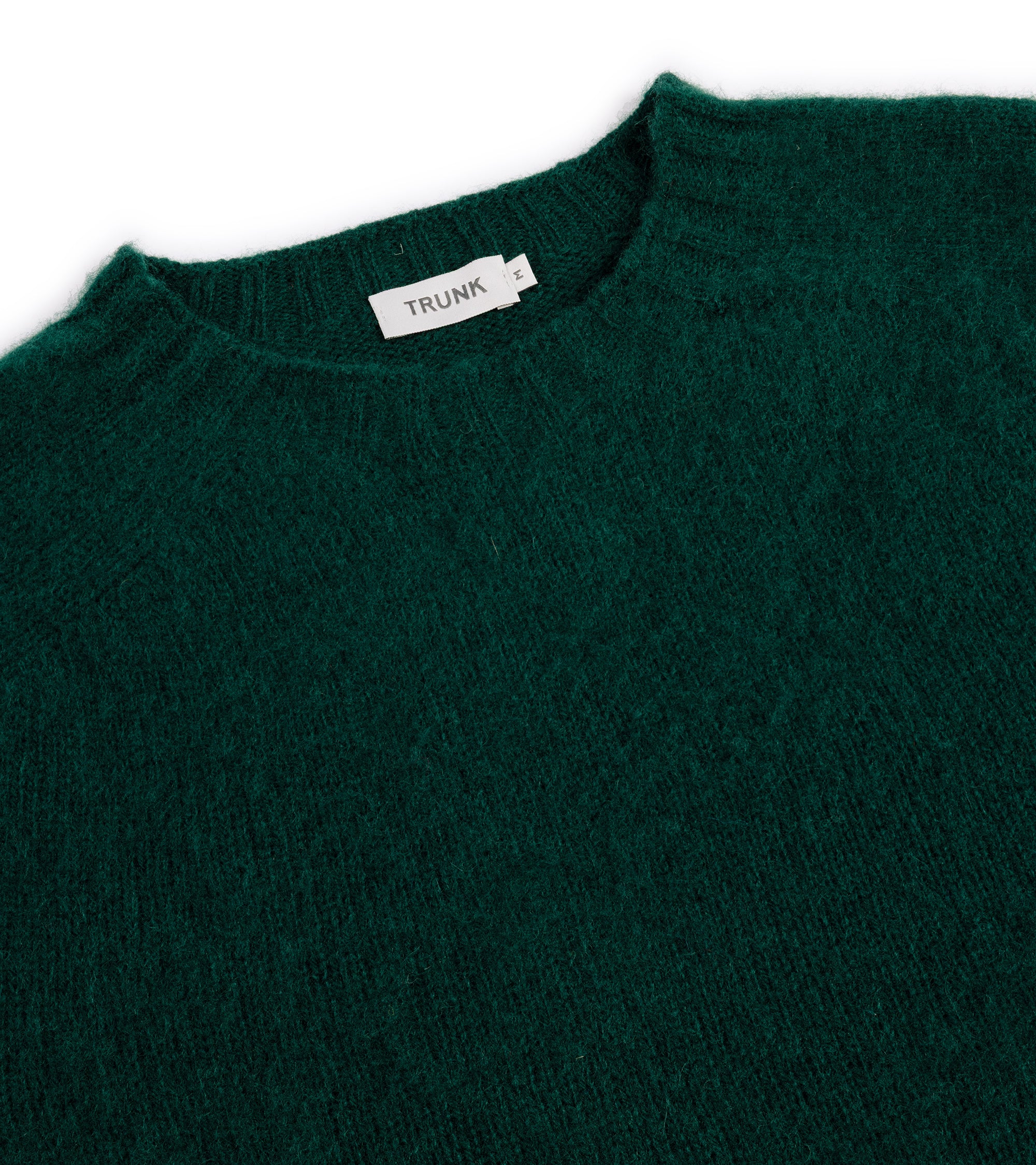Trunk Goswell Brushed Lambswool Crew Neck Sweater: Bottle Green