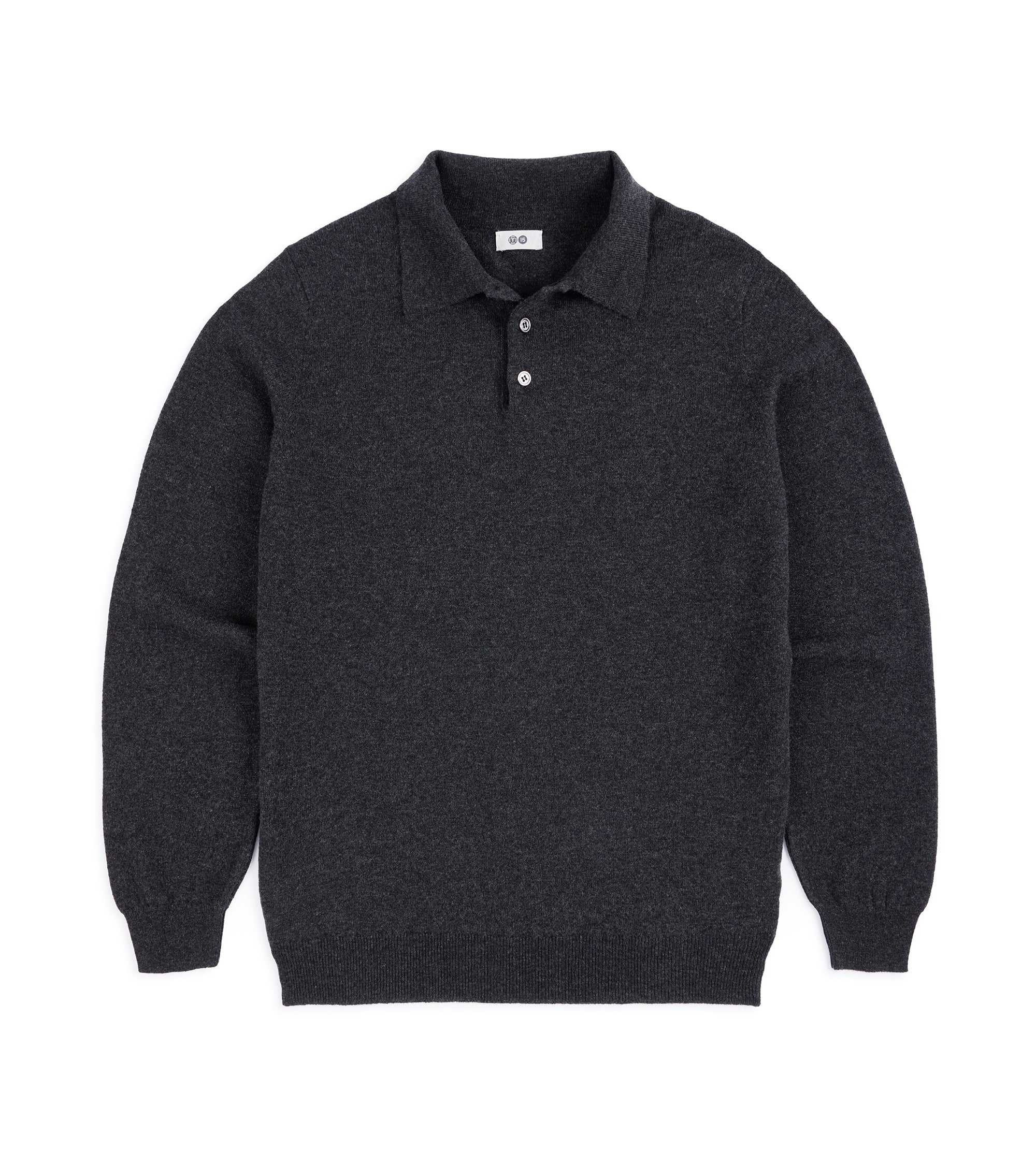 Trunk Hayne Cashmere Knit Polo Shirt: Charcoal