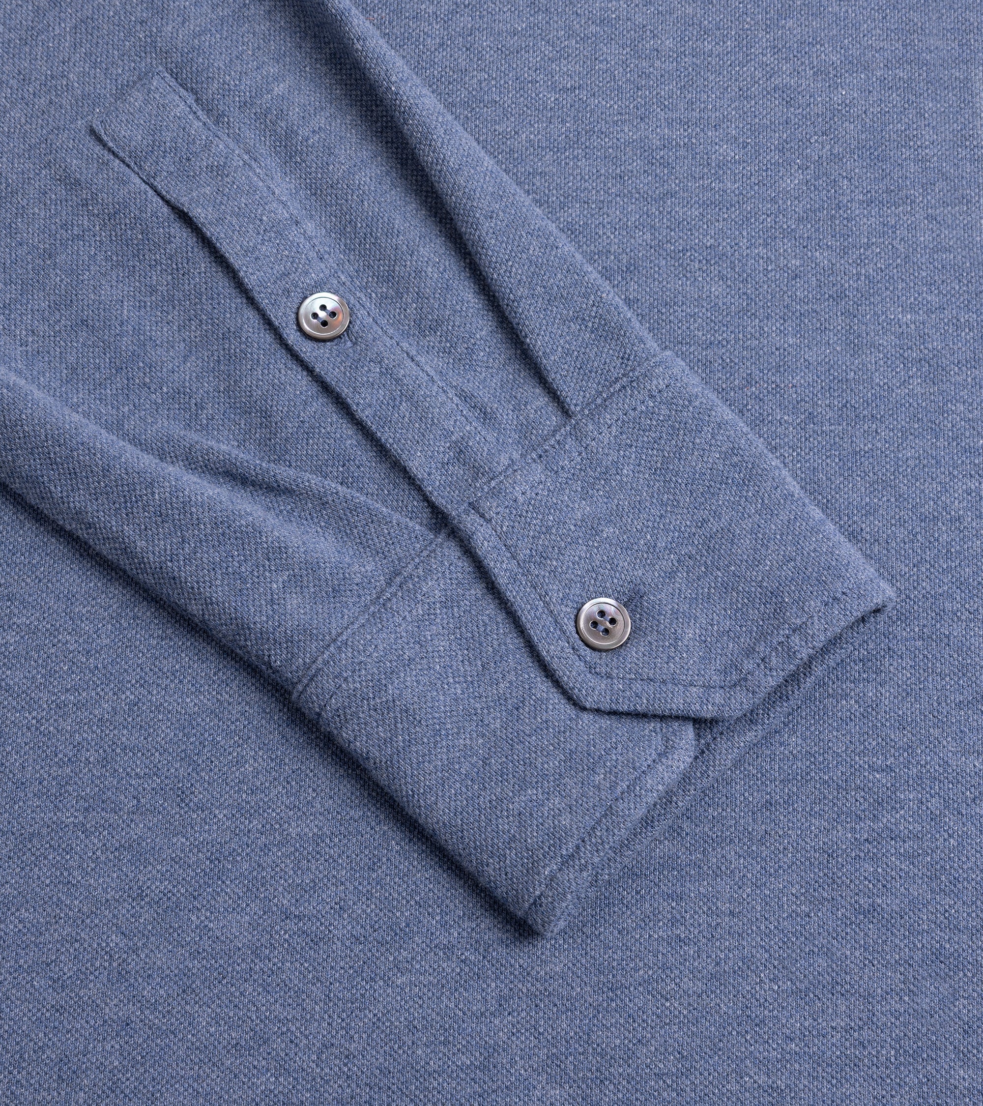 Trunk Moxon Long Sleeve Polo Shirt: Blue Marl
