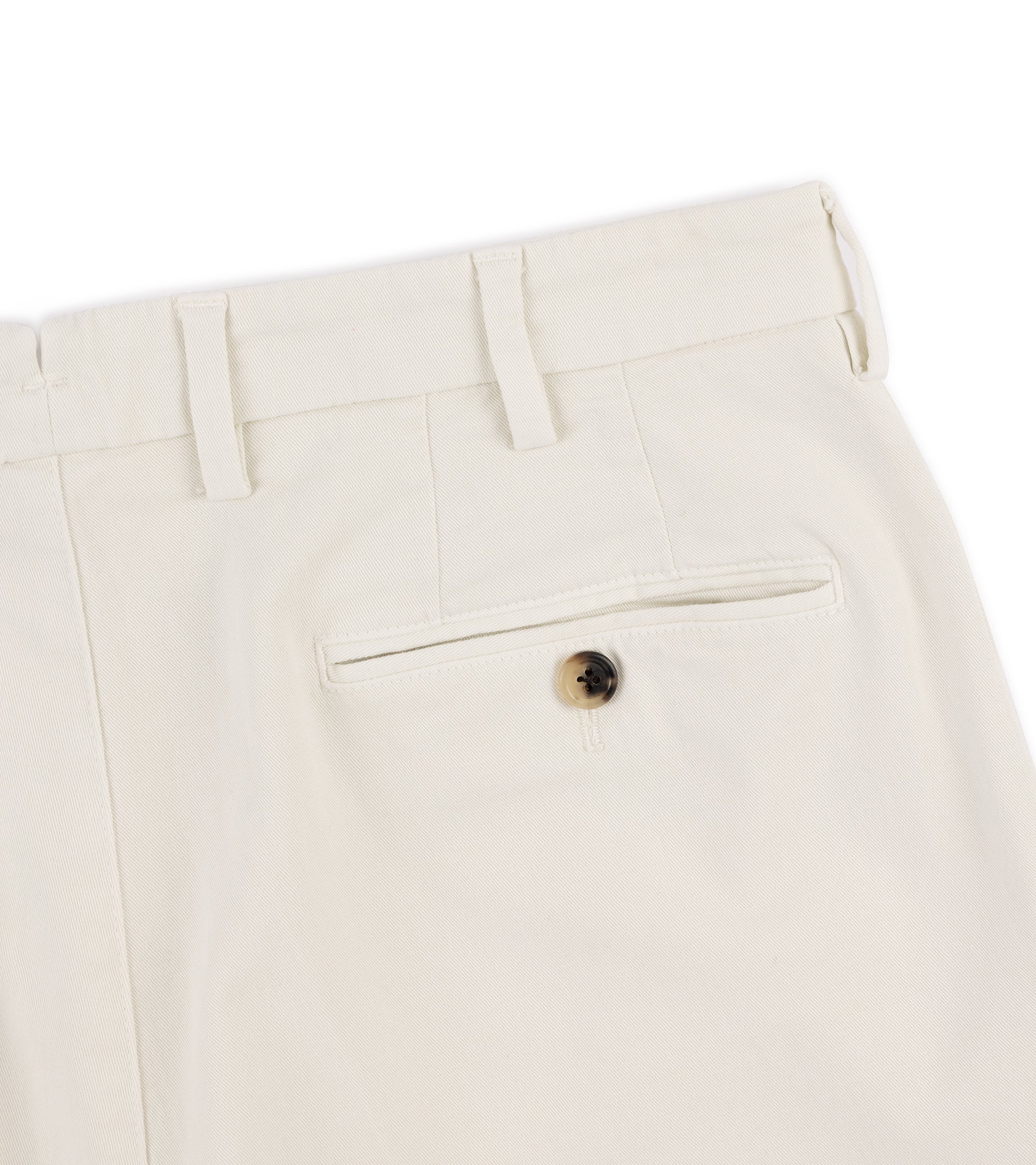 Trunk Palmer Flat Front Cotton Twill Trousers: Bone