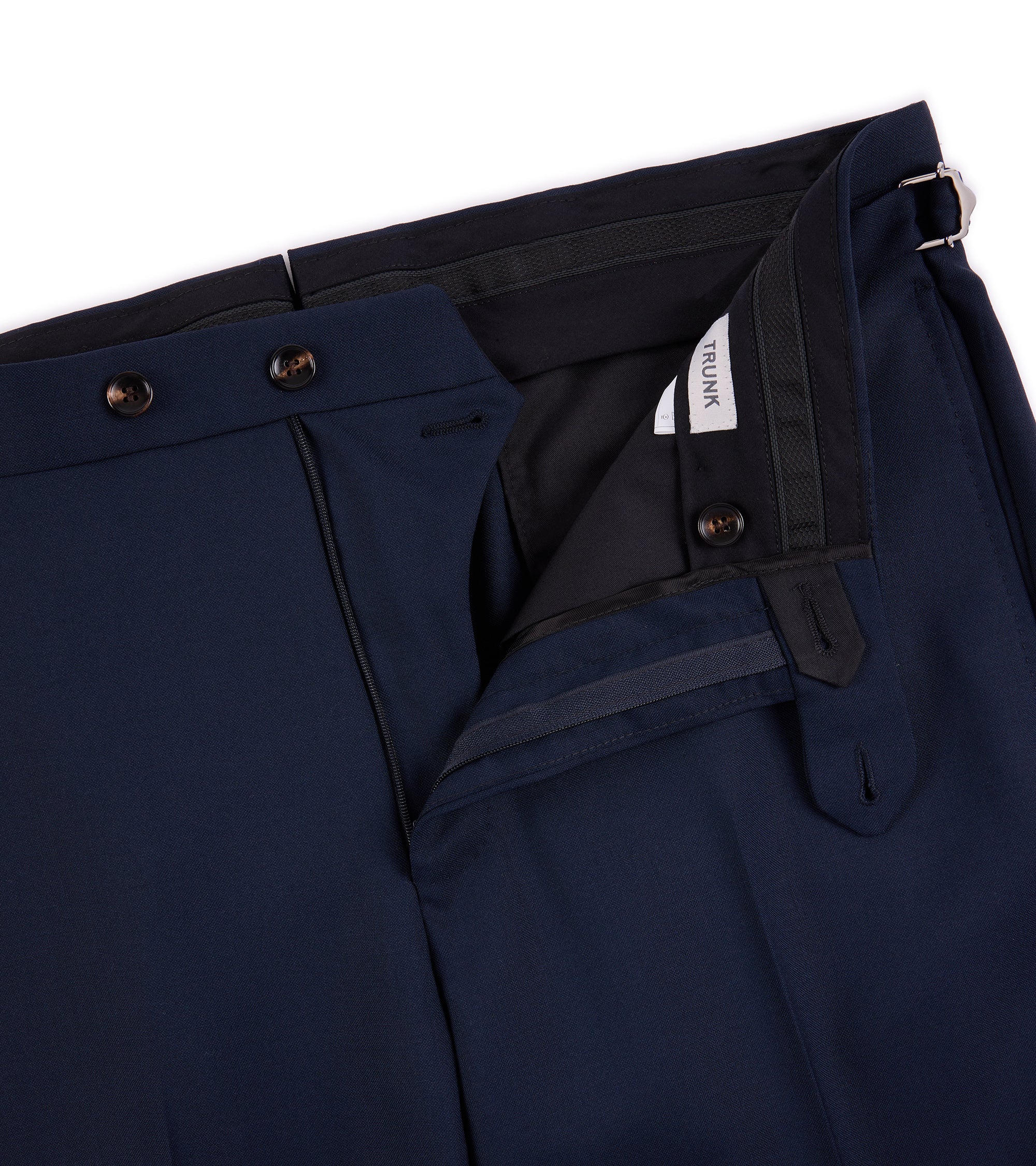 Trunk Walbrook High Twist Wool Suit Trousers: Navy