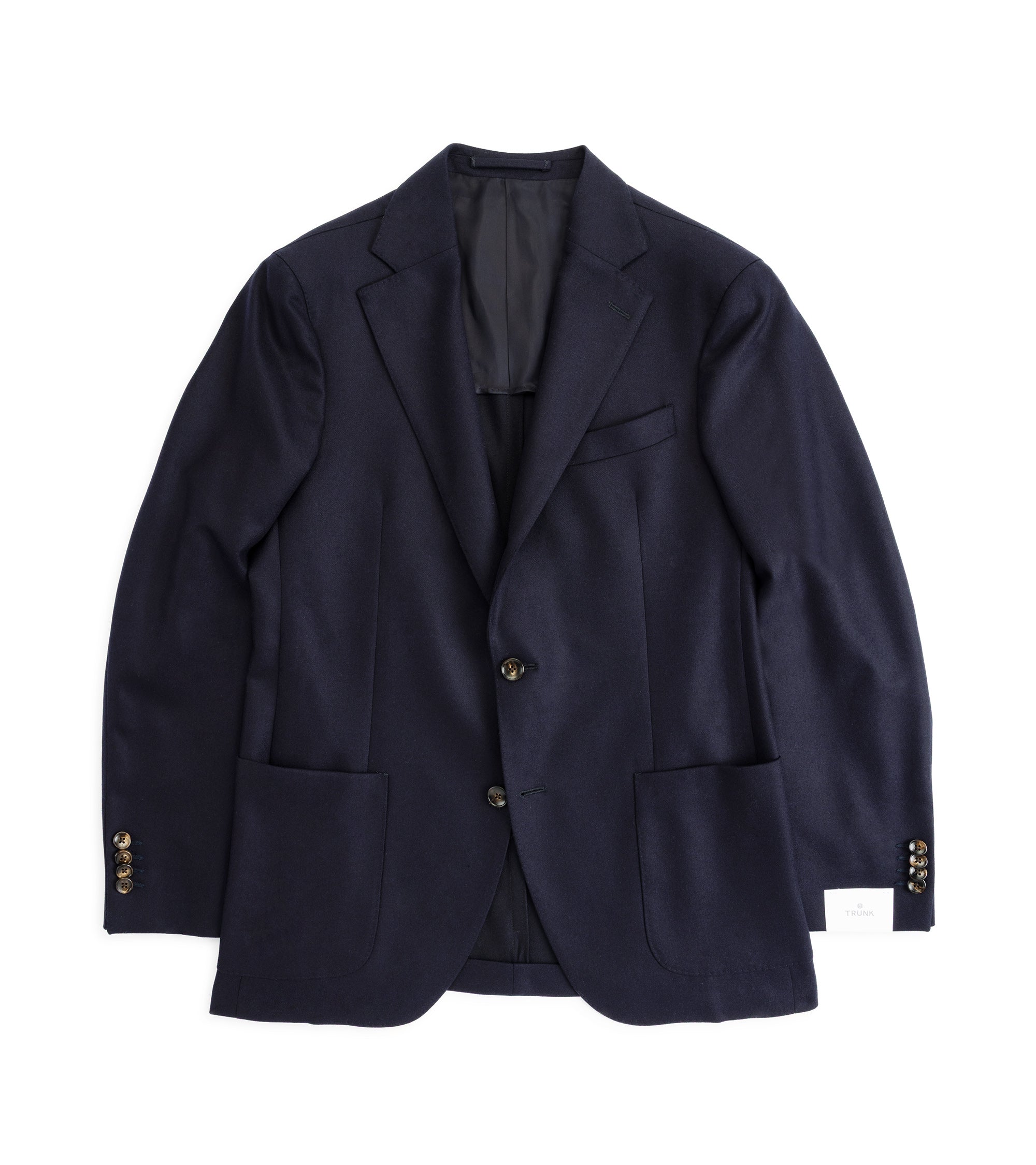 Navy blue blazer on a white background