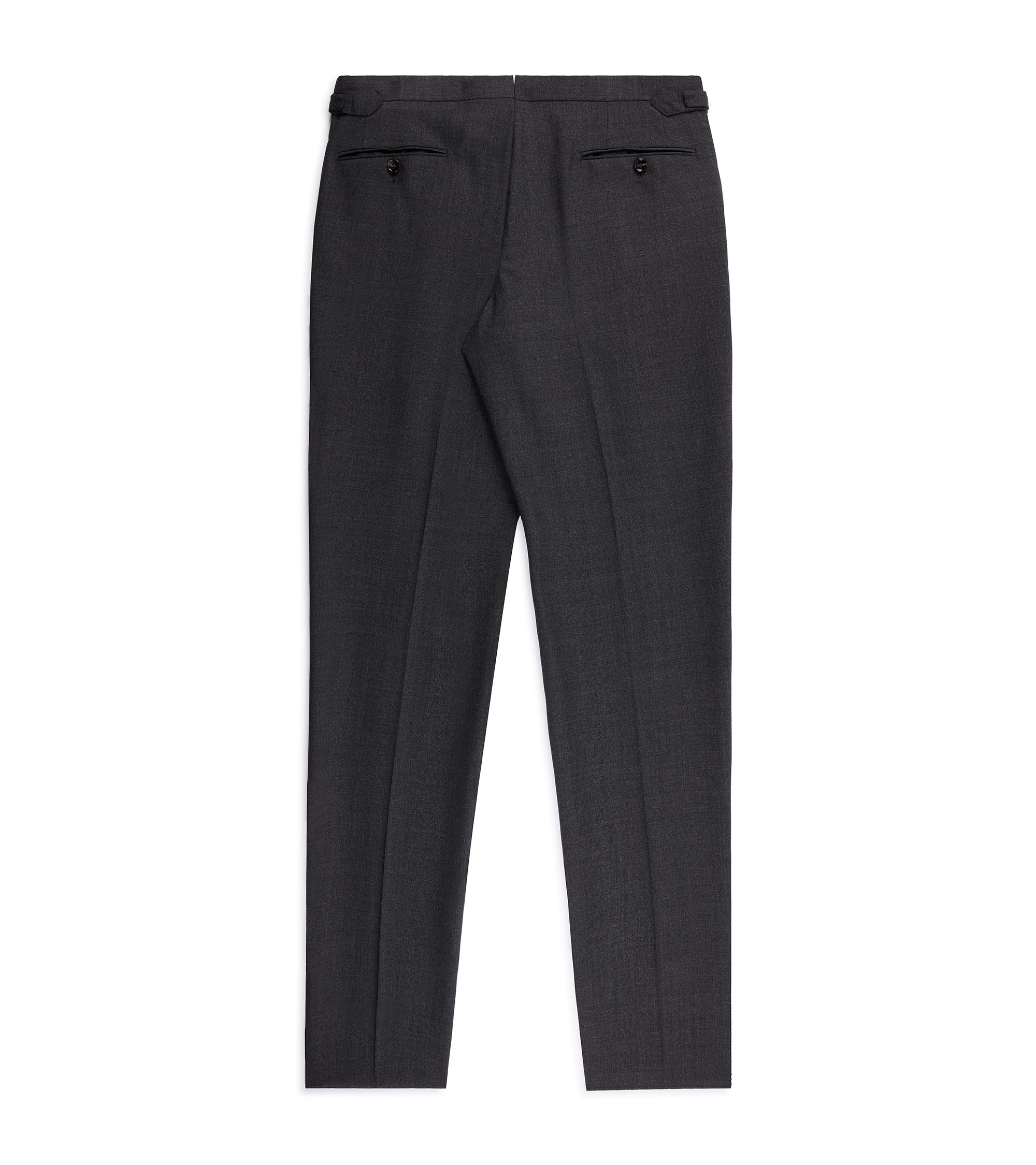 Trunk Warwick High Twist Wool Pleated Suit Trousers: Grey