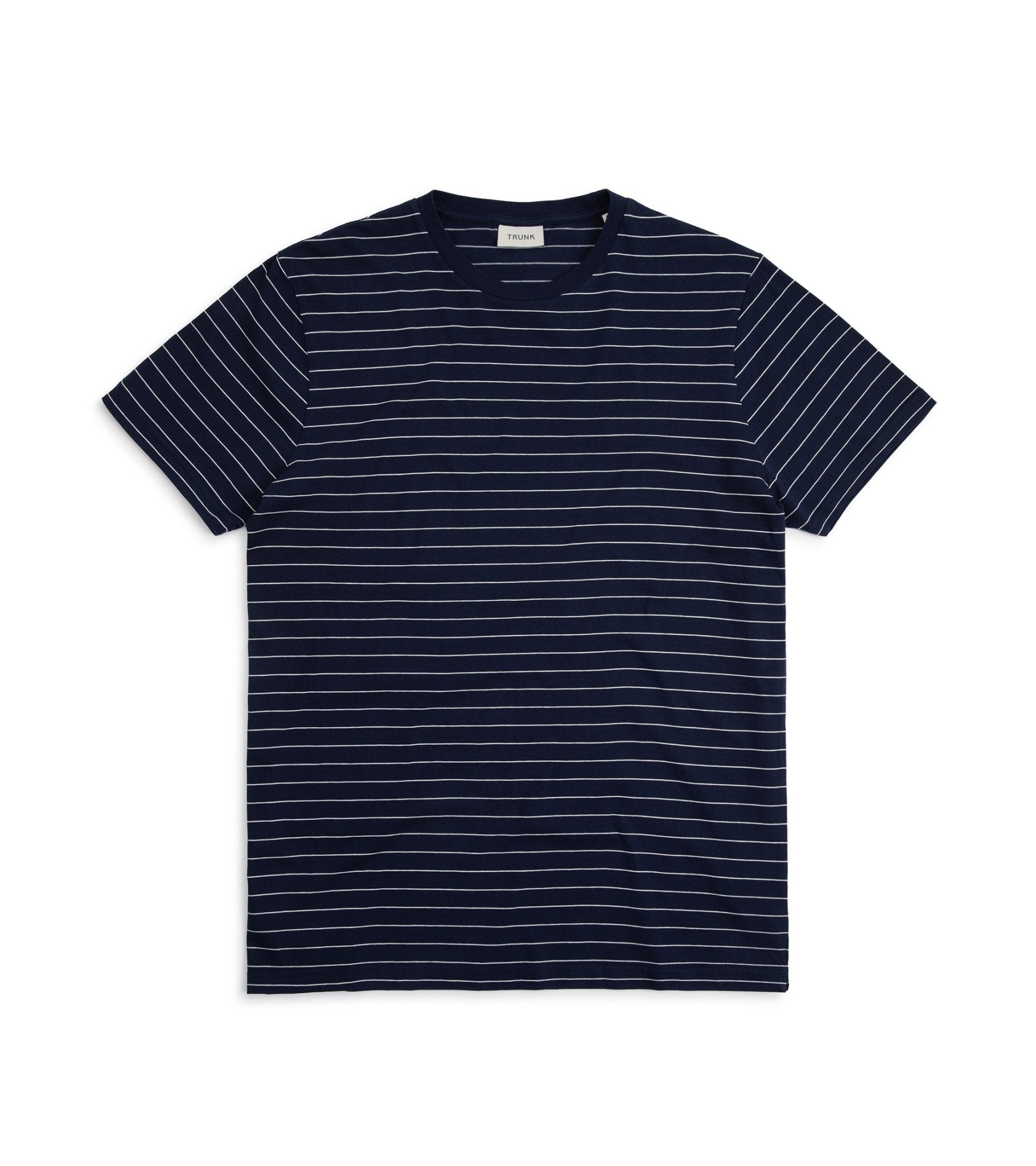 Trunk York Organic Cotton Fine Stripe T-Shirt: Navy - Trunk Clothiers